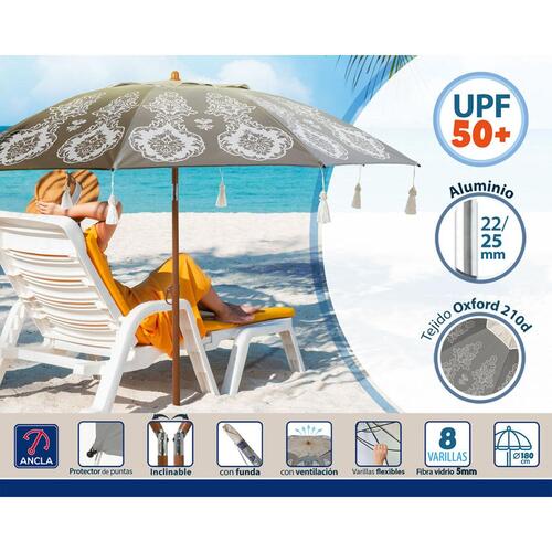Solskærm Grå Ø 180 cm SPF50+ Boho