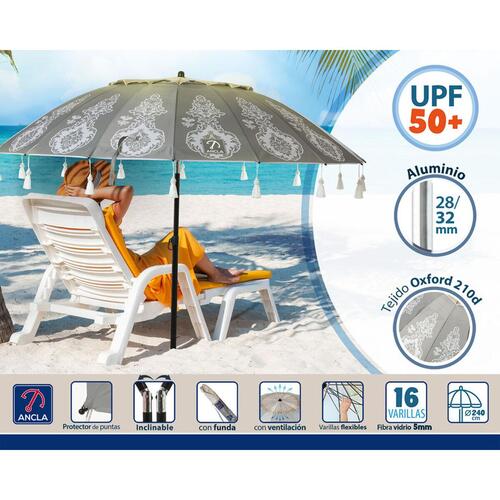Solskærm Grå Ø 240 cm SPF50+ Boho