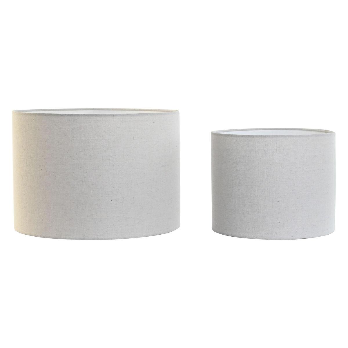 Lampeskærm i hør, beige - sæt med 2 (40 × 40 × 28 cm)