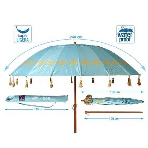 Solskærm Blå Ø 240 cm SPF50+