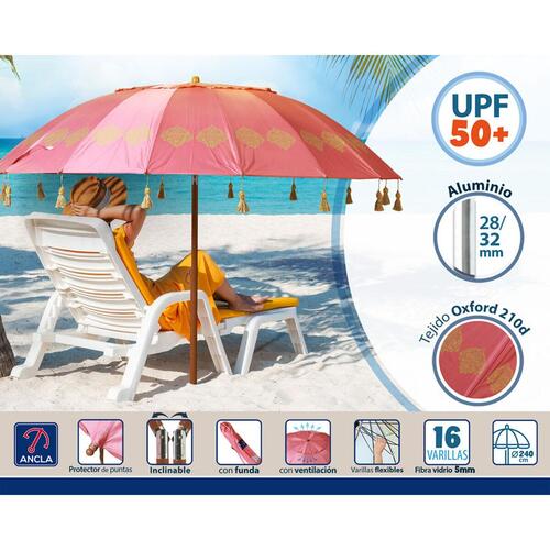 Solskærm Koral Ø 240 cm SPF50+