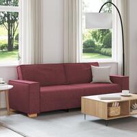 3-personers sofa stol lys grå 59 cm stof vinrød polyester mellem