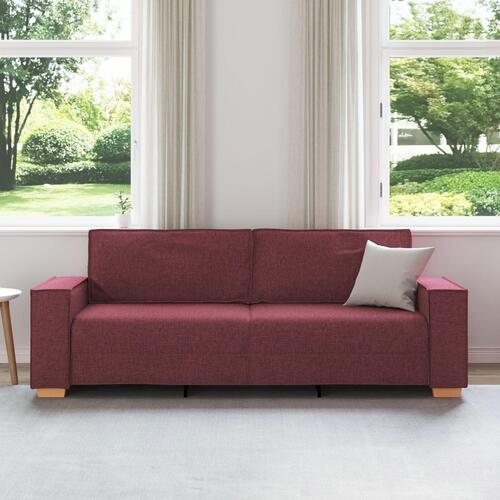 3-personers sofa stol lys grå 59 cm stof vinrød polyester mellem