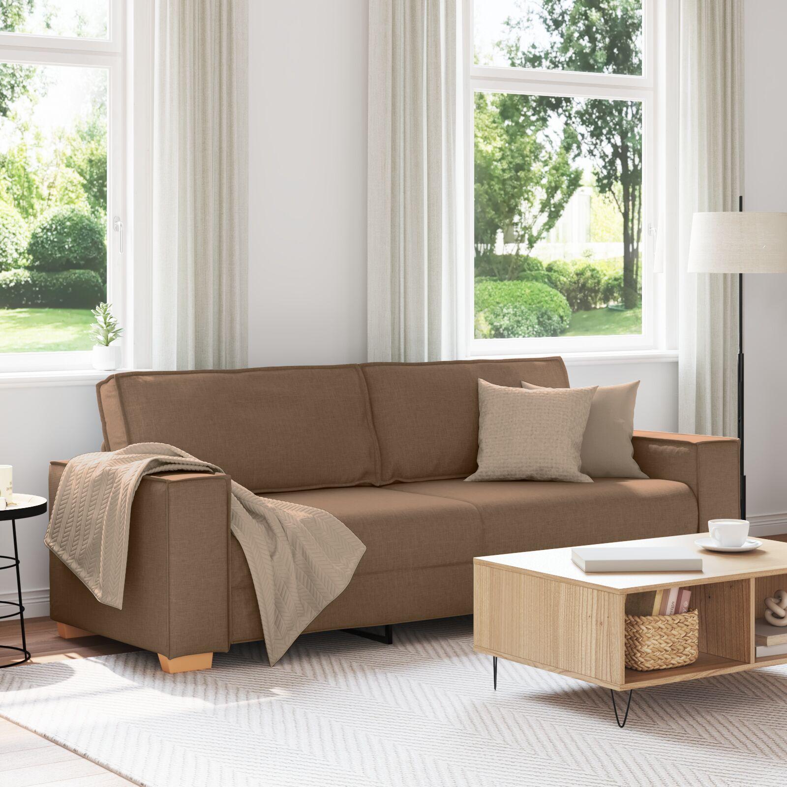 Sofa Stole Lys Grå 59 cm Stof Brun Stof og Træ Mellem Ergonomisk