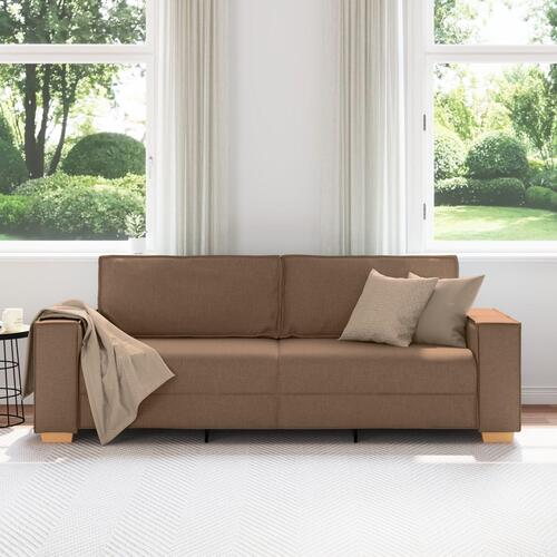 Sofa Stole Lys Grå 59 cm Stof Brun Stof og Træ Mellem Ergonomisk
