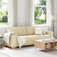 Sofa Stol Lys Grå 59 cm Stof Cremefarvet Stof, Træ, Skum Medium