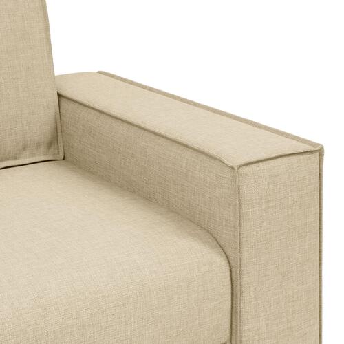 Sofa Stol Lys Grå 59 cm Stof Cremefarvet Stof, Træ, Skum Medium