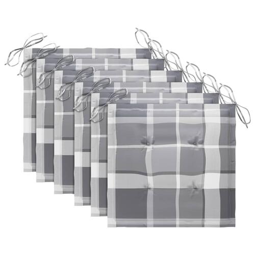 Foldbare havestole 6 stk. med hynder massivt akacietræ