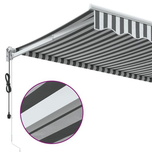 Foldemarkise 3,5x2,5 m stof og aluminium antracitgrå og hvid
