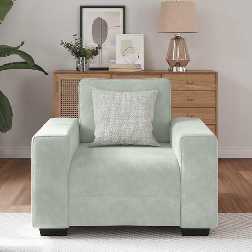 Sofastol 60 cm fløjl lysegrå