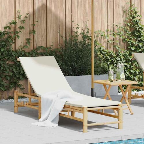 Liggestol med hynder 55x199x30 cm bambus