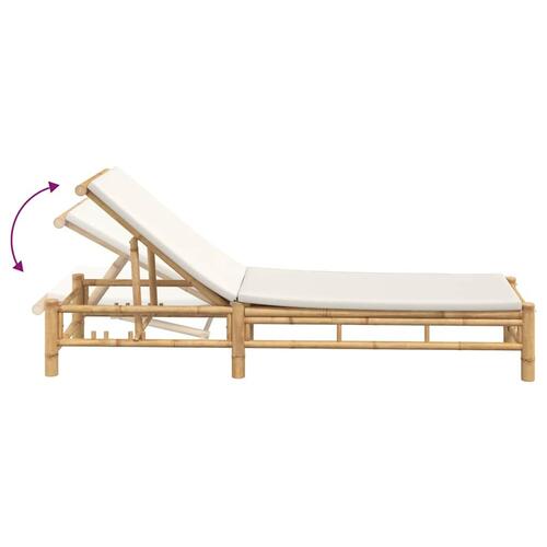 Liggestol med hynder 55x199x30 cm bambus