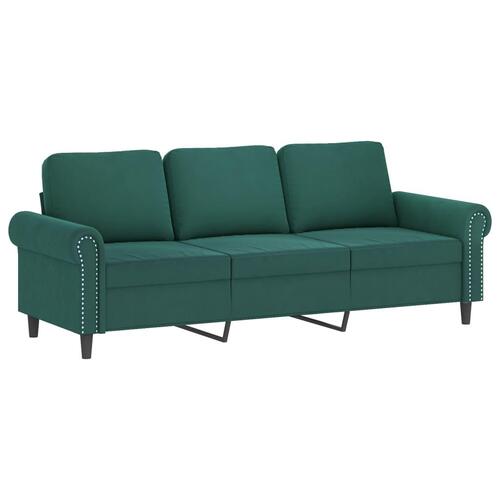 Sofasæt 4 dele med puder velour mørkegrøn