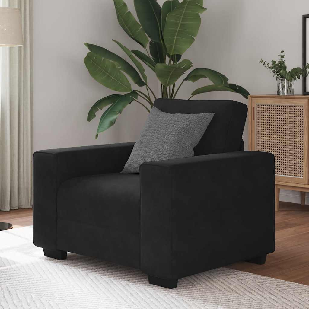 Sofastol 60 cm fløjl sort