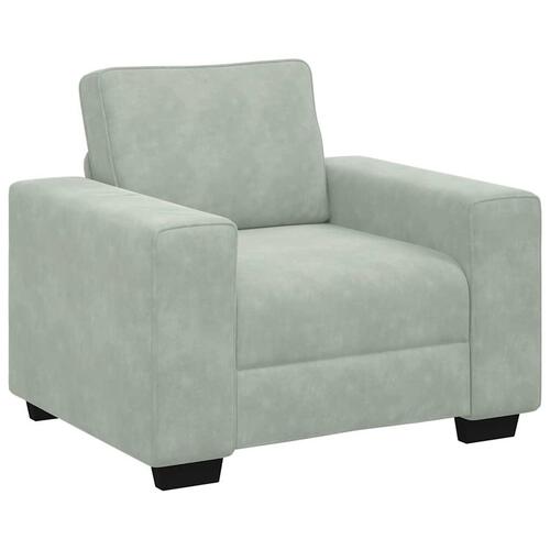3 personers sofa med hynder velour lysegrå