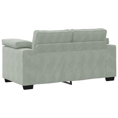 3 personers sofa med hynder velour lysegrå