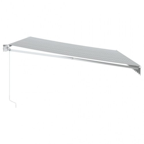Foldemarkise 5 × 3 m - stof og aluminium, antracitgrå/hvid