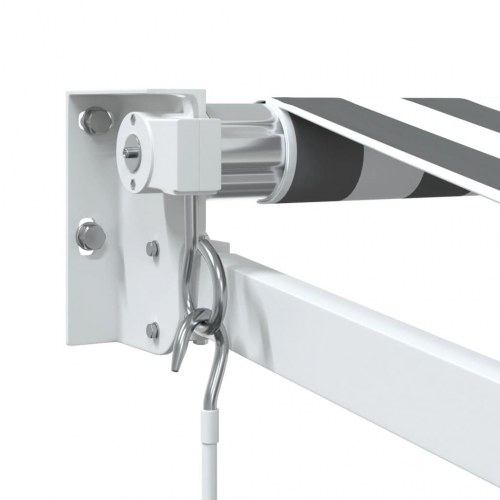 Foldemarkise 5 × 3 m - stof og aluminium, antracitgrå/hvid