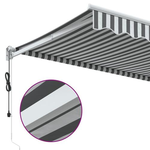 Foldemarkise 3x2,5 m stof og aluminium antracitgrå og hvid