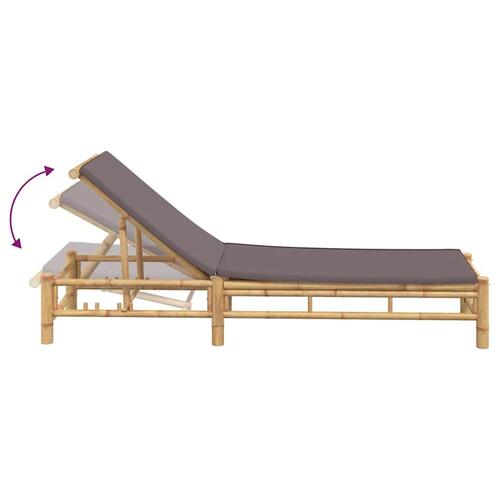 Liggestol med hynder 55x199x30 cm bambus