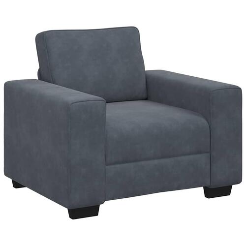 3 personers sofa med hynder velour mørkegrå