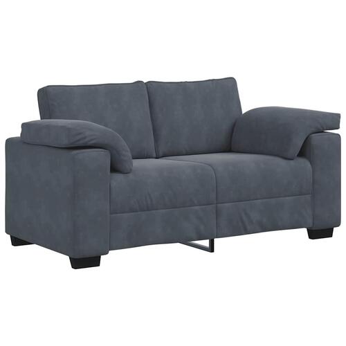 3 personers sofa med hynder velour mørkegrå