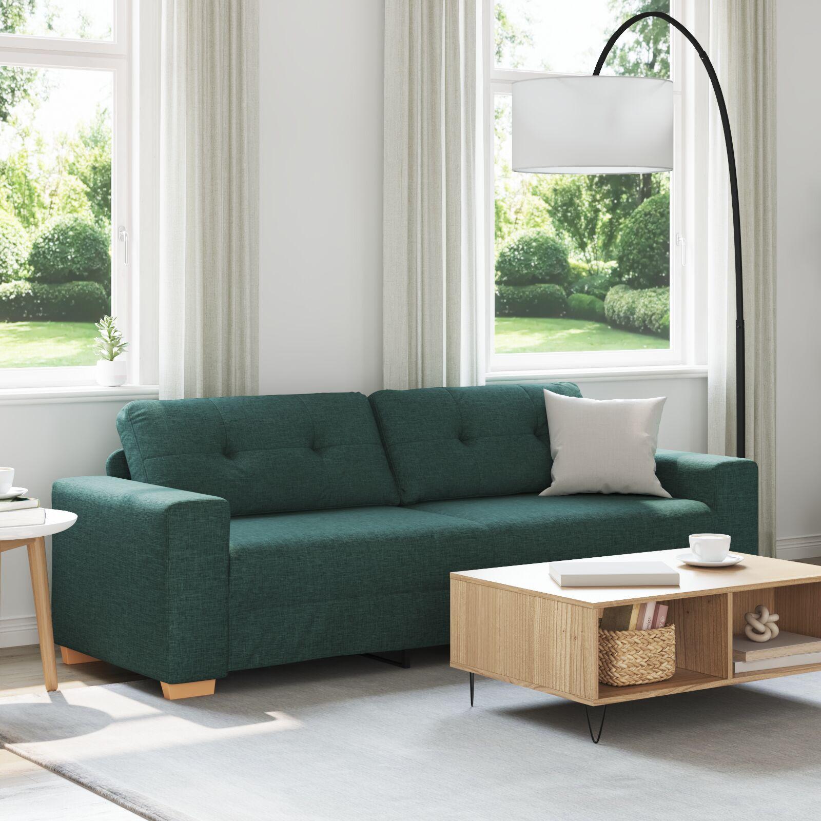 Tosæders sofa med pude Mørkegrøn Stof billede
