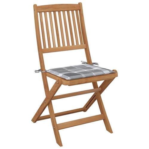 Foldbare havestole 8 stk. med hynder massivt akacietræ