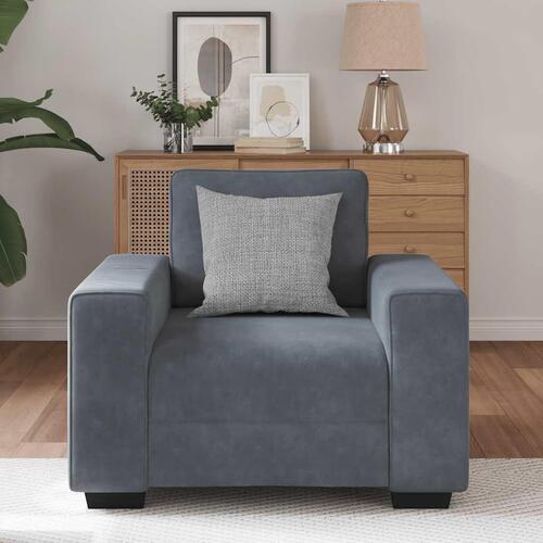 Sofastol 60 cm fløjl mørkegrå