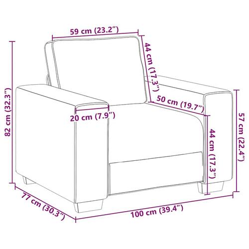 Sofastol 60 cm fløjl mørkegrå