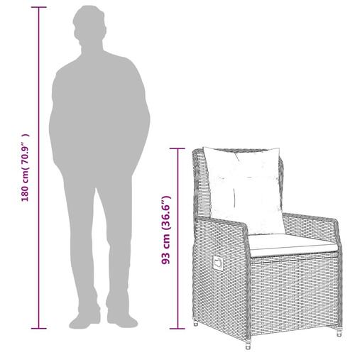 Spisebordssæt til haven 7 dele med hynder polyrattan beige