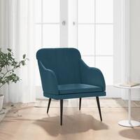 Lænestol 63x76x80 cm velour blå