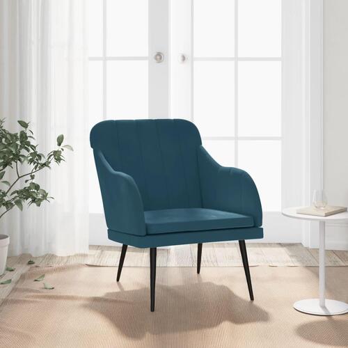 Lænestol 63x76x80 cm velour blå