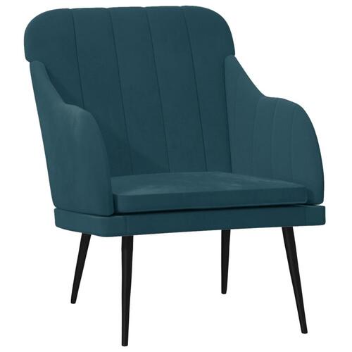 Lænestol 63x76x80 cm velour blå