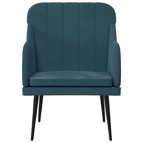 Lænestol 63x76x80 cm velour blå