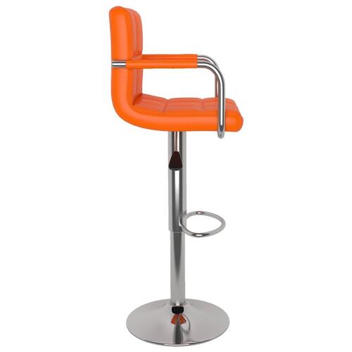 Barstole 2 stk. kunstlæder orange