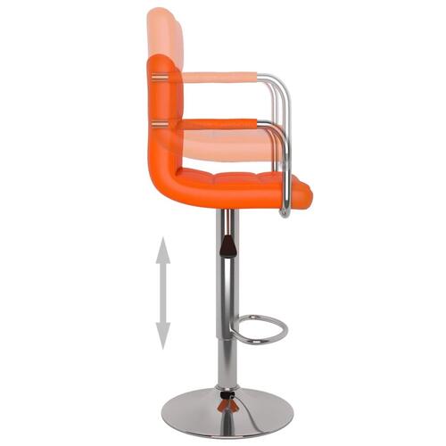 Barstole 2 stk. kunstlæder orange
