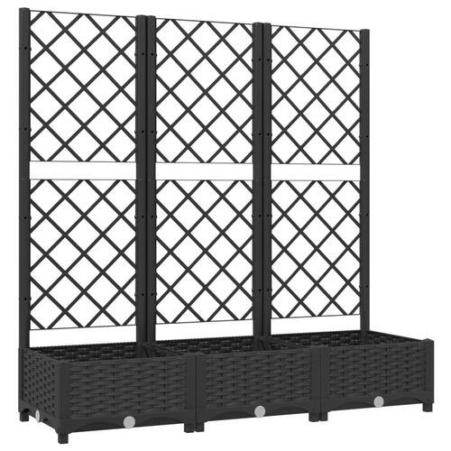 Plantekasse med espalier 120x40x121,5 cm PP sort (OUTLET A)