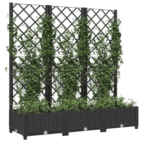 Plantekasse med espalier 120x40x121,5 cm PP sort (OUTLET A)