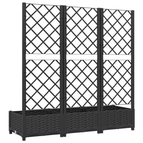 Plantekasse med espalier 120x40x121,5 cm PP sort (OUTLET A)
