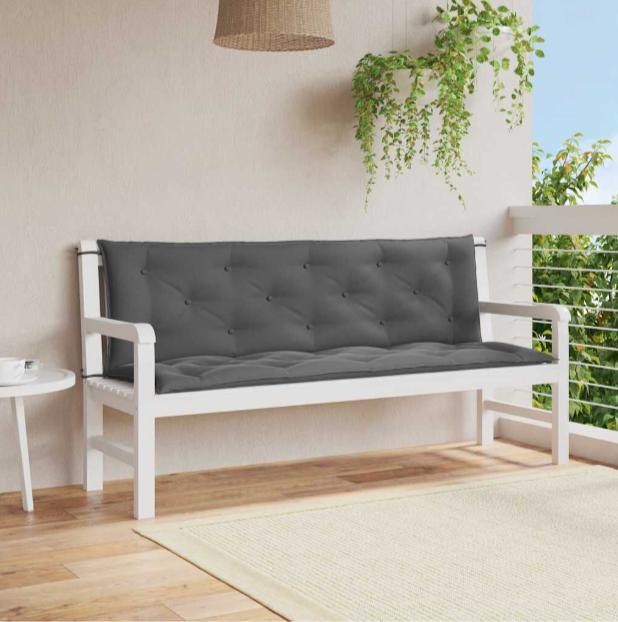 Hynde til havebænk 150x(50+50)x7 cm oxfordstof antracitgrå