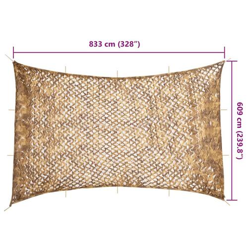 Camouflagenet 833x609 cm med opbevaringspose sandfarvet