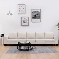5-personers sofa stof cremefarvet