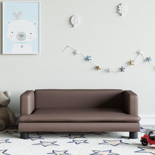 Sofa til børn 80x45x30 cm kunstlæder brun
