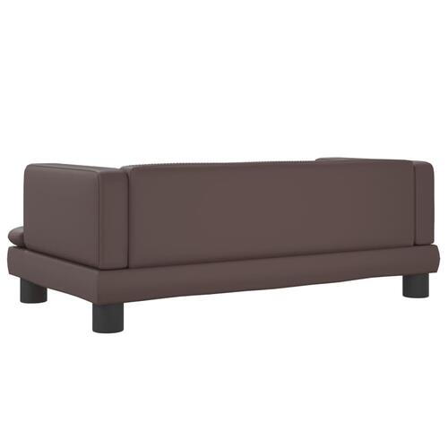 Sofa til børn 80x45x30 cm kunstlæder brun