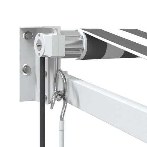Foldemarkise 4x3 m stof og aluminium antracitgrå og hvid