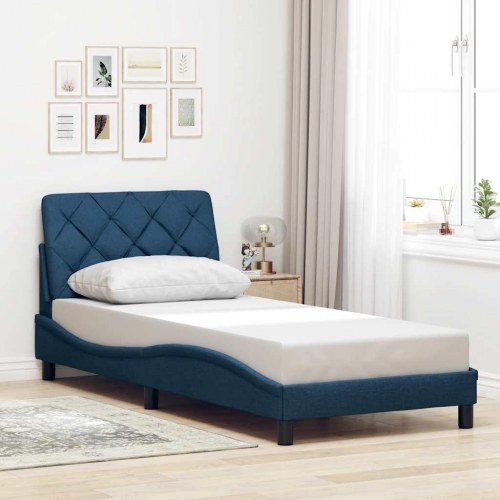 Sengeramme uden madras 90x190 cm stof blå