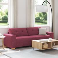 Vinrød Polyester, Træ Mellem Plads til mange 3-personers Sofa