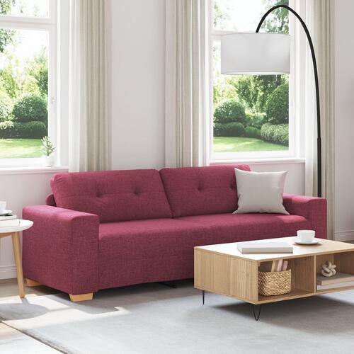 Vinrød Polyester, Træ Mellem Plads til mange 3-personers Sofa