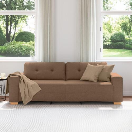 Brun Polyester Stof, Træramme Stor Aftagelige Betræk Stor Sofa